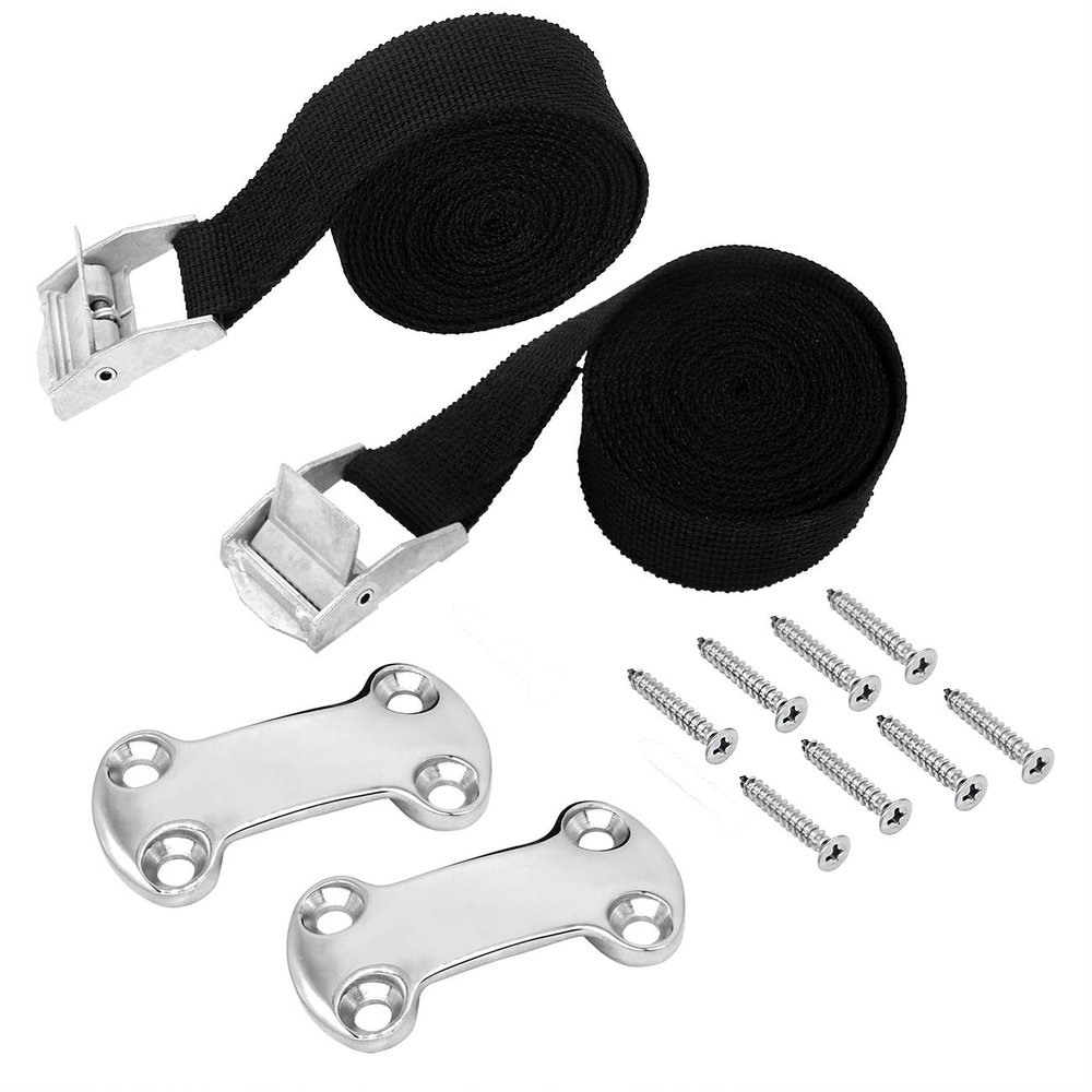 Universal Cooler Tie-Down Strap Kit, Tie Down Kit Cooler Straps, Cam Buckle Lashing Strap Compatible with YETI Coolers, RTIC Coolers