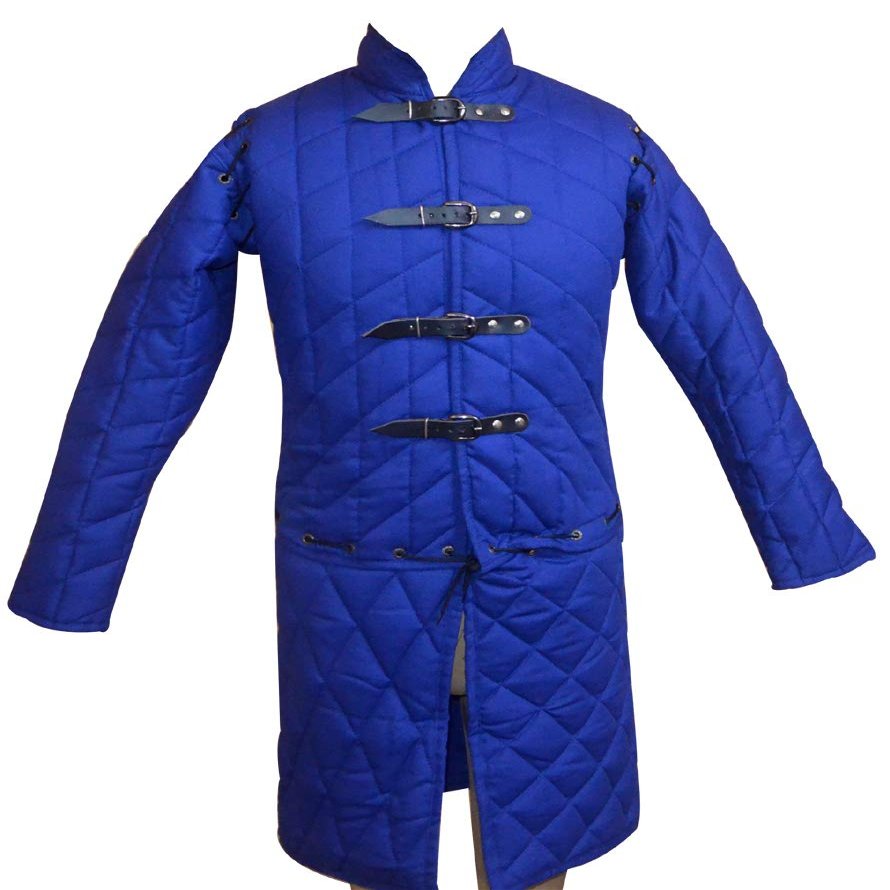Medieval Arthur Full Sleeve Gambeson with Tasset ABS (Red, L-Upto Chest 44 Inch)