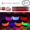 AMNQUERXUS LED Slap Bracelets Light Up Armbands Glow in The Dark Fashing Wristbands Wrist Bands Safety Reflective Running Gear for Runners Walkers Walking Jogging, Fits Men Women (2-Red) view 2