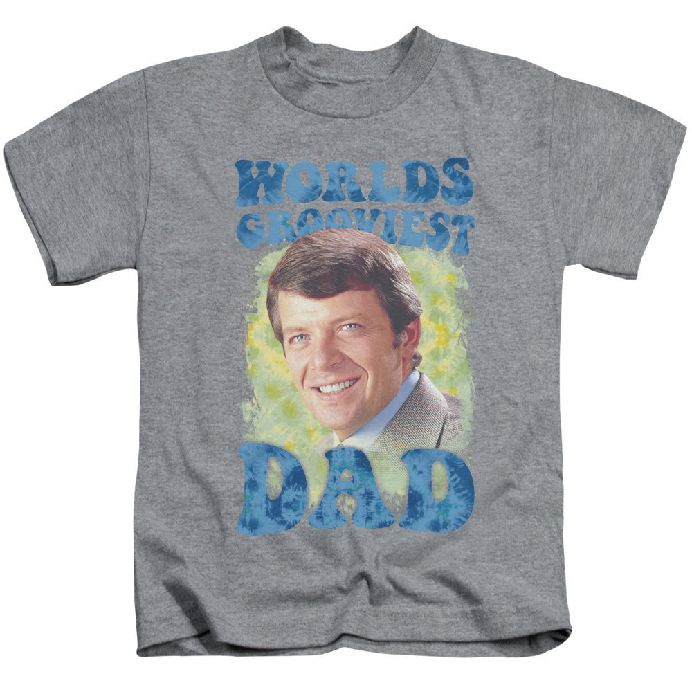 The Brady Bunch Boys T-Shirt Worlds Grooviest Dad Athletic Heather, 7