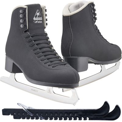 Jackson Ultima JS1792 Men's Ice Skates/Width: Medium (C/M) / Size: Adult 10 Bundle with Skate Guards
