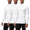 DEVOPS 3 Pack Men's Athletic Turtle Neck Long Sleeve Compression Shirts (Small, White/White/White) view 1