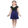 Agoky Kids Girls Long Maxi Skirt Celebration of Spirit Praise Dance Performance for Casual Party School Uniform Dance Dress Navy_Blue Knee Length 10 view 3