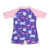 Agoky Baby/Toddler Girls Long Sleeve Rash Guard 2-Piece Swimsuit Set Floral UPF 50+ Sun Protection Bodysuit Swimwear Pink&Lavender 0-6 Months view 2