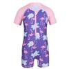 Agoky Baby/Toddler Girls Long Sleeve Rash Guard 2-Piece Swimsuit Set Floral UPF 50+ Sun Protection Bodysuit Swimwear Pink&Lavender 0-6 Months view 3