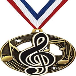 Custom Music Medals, 2 1/4" Shieldz Music Award Medal with Free Engraving 50 Pack