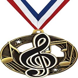 Custom Music Medals, 2 1/4" Shieldz Music Award Medal with Free Engraving 50 Pack