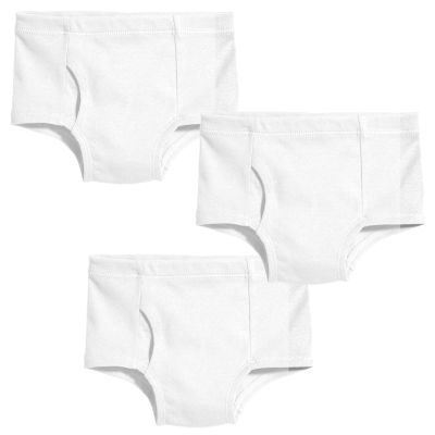 City Threads Boys Organic Cotton Brief Underwear for Sensitive Skin and Sensory Friendly (SPD), White, 4T