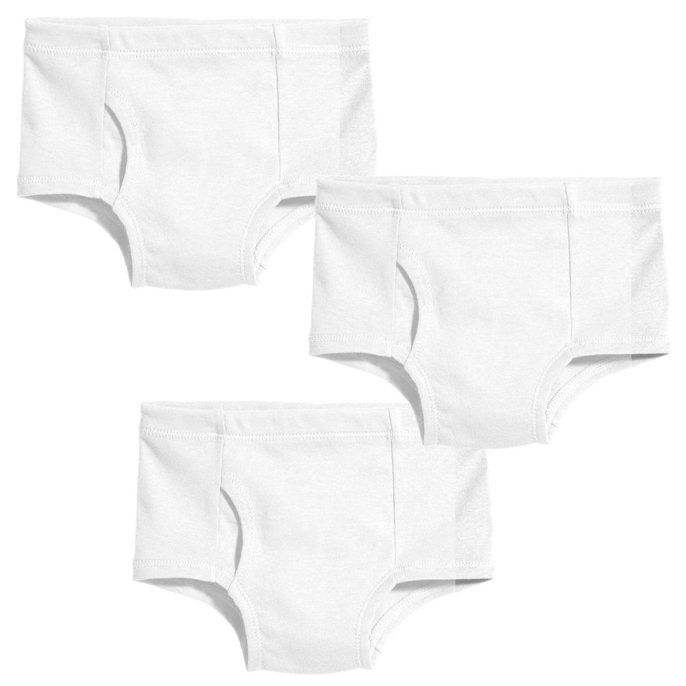 City Threads Boys Organic Cotton Brief Underwear for Sensitive Skin and Sensory Friendly (SPD), White, 4T