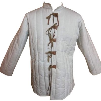 Cotton Gambeson Padded Armour Aketon Medieval Coat Jacket ABS (Brown, XXXL- Upto Chest 59 Inch)