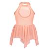YEAHDOR Big Girls' Lyrical Latin Ballet Dance Costumes Dresses Halter Sequins Irregular Tutu Skirted Leotard Dancewear Orange 5-6 view 3