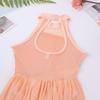 YEAHDOR Big Girls' Lyrical Latin Ballet Dance Costumes Dresses Halter Sequins Irregular Tutu Skirted Leotard Dancewear Orange 5-6 view 4