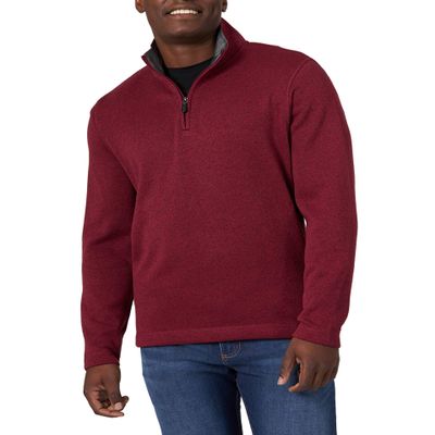 Long Sleeve Fleece Quarter-zip, Zinfandel Heather, Medium