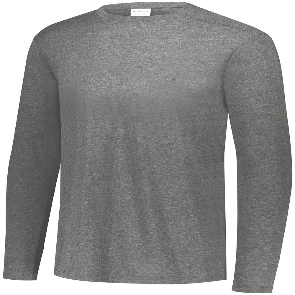 Augusta Sportswear Boys Tri-Blend Long Sleeve Crew, Grey Heather, S
