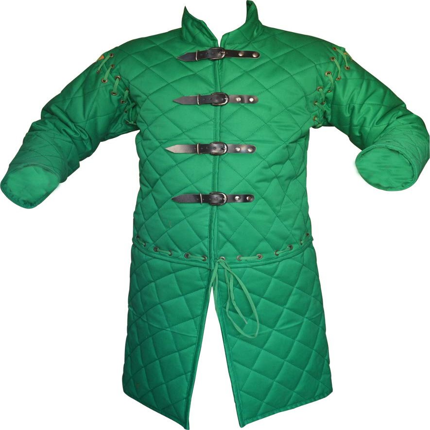 Medieval Arthur Full Sleeve Gambeson with Tasset ABS (Red, XL-Upto Chest 49 Inch)