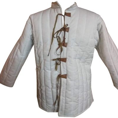 Cotton Gambeson Padded Armour Aketon Medieval Coat Jacket ABS (Blue, XXXL- Upto Chest 59 Inch)