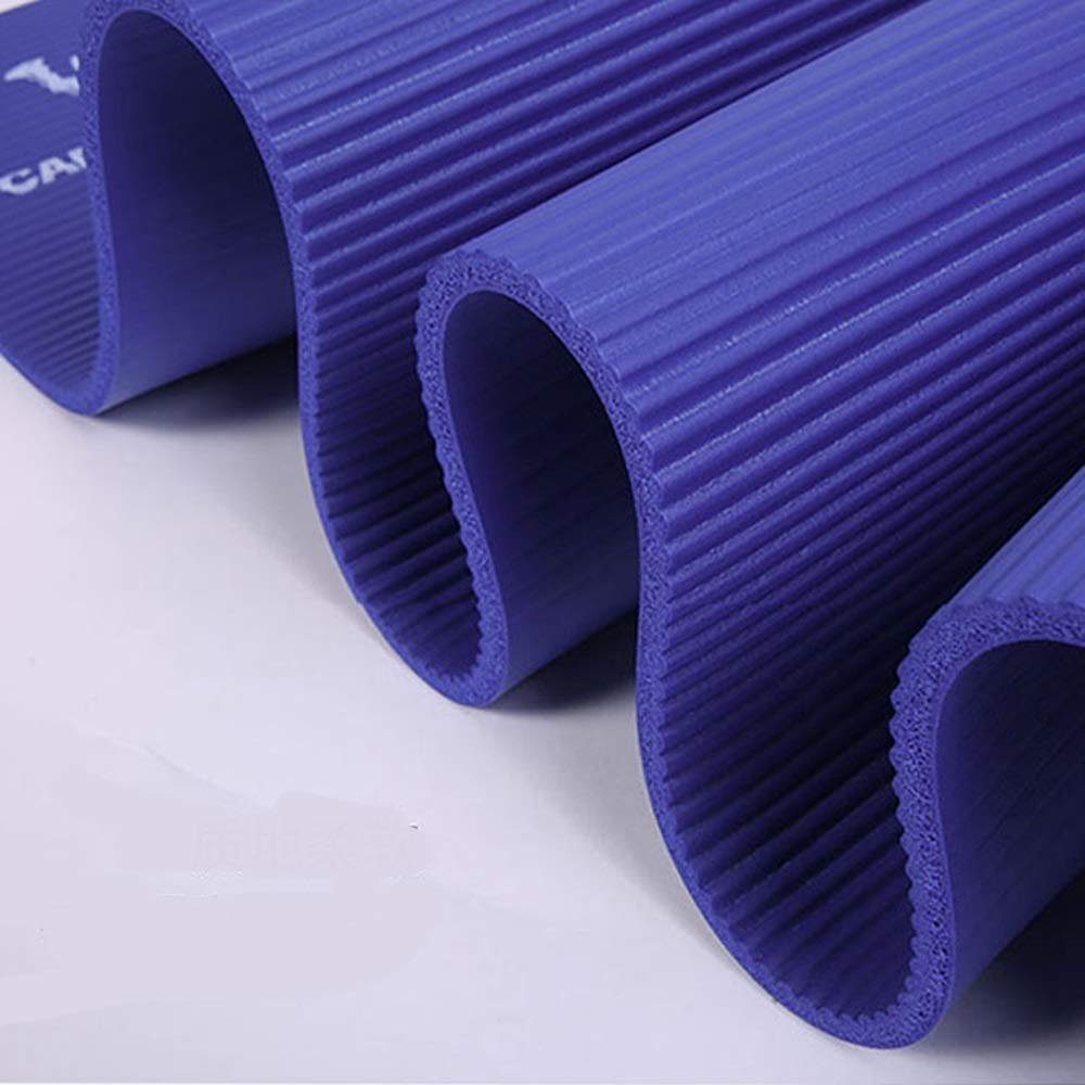 15mm Thick Yoga Mat, Non Slip Yoga Mat with Carry Strap, Eco Friendly & SGS Certified NBR Material Odorless, Non Slip, Durable and Lightweight, Thickness 15mm (Color : Blue)
