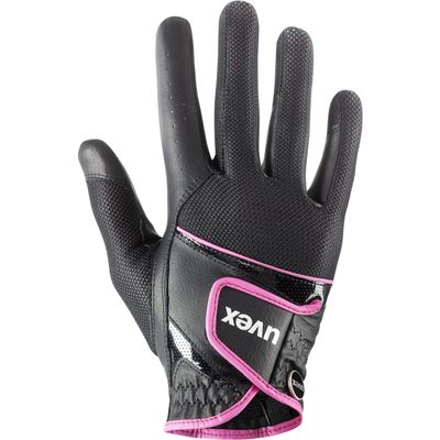 Uvex sumair Horse Riding Gloves for Women & Men, Black-Pink, 6.5 - Stretchable, Breathable & with Touchscreen Capability