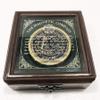 Antique Nautical Magnetic Compass 3" Brass Navigation Pocket Silver Dial Compass with Wooden Box view 2