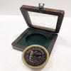 Antique Nautical Magnetic Compass 3" Brass Navigation Pocket Silver Dial Compass with Wooden Box view 4