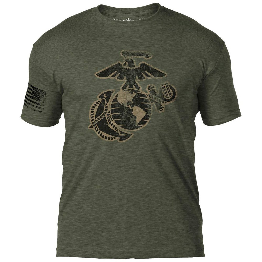 7.62 Design USMC Eagle Globe & Anchor Men's T-Shirt Medium Heather Green
