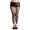 Abberrki Women High Waist Fishnet Footless Leggings Flower Pattern Footless Tights (Black # 4) view 2