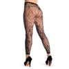 Abberrki Women High Waist Fishnet Footless Leggings Flower Pattern Footless Tights (Black # 4) view 3