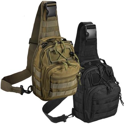 Novemkada Tactical Shoulder Bag,1000D Outdoor Military Molle Sling Backpack Sport Chest Pack Daypack Bags for Camping, Hiking, Trekking, Rover Sling (2 Pack Black and Green)