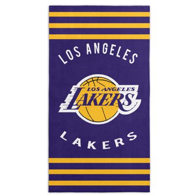 Northwest NBA Los Angeles Lakers Beach Towel  30 x 60 Inches  Stripes Design  Sports Fan Pool Towel