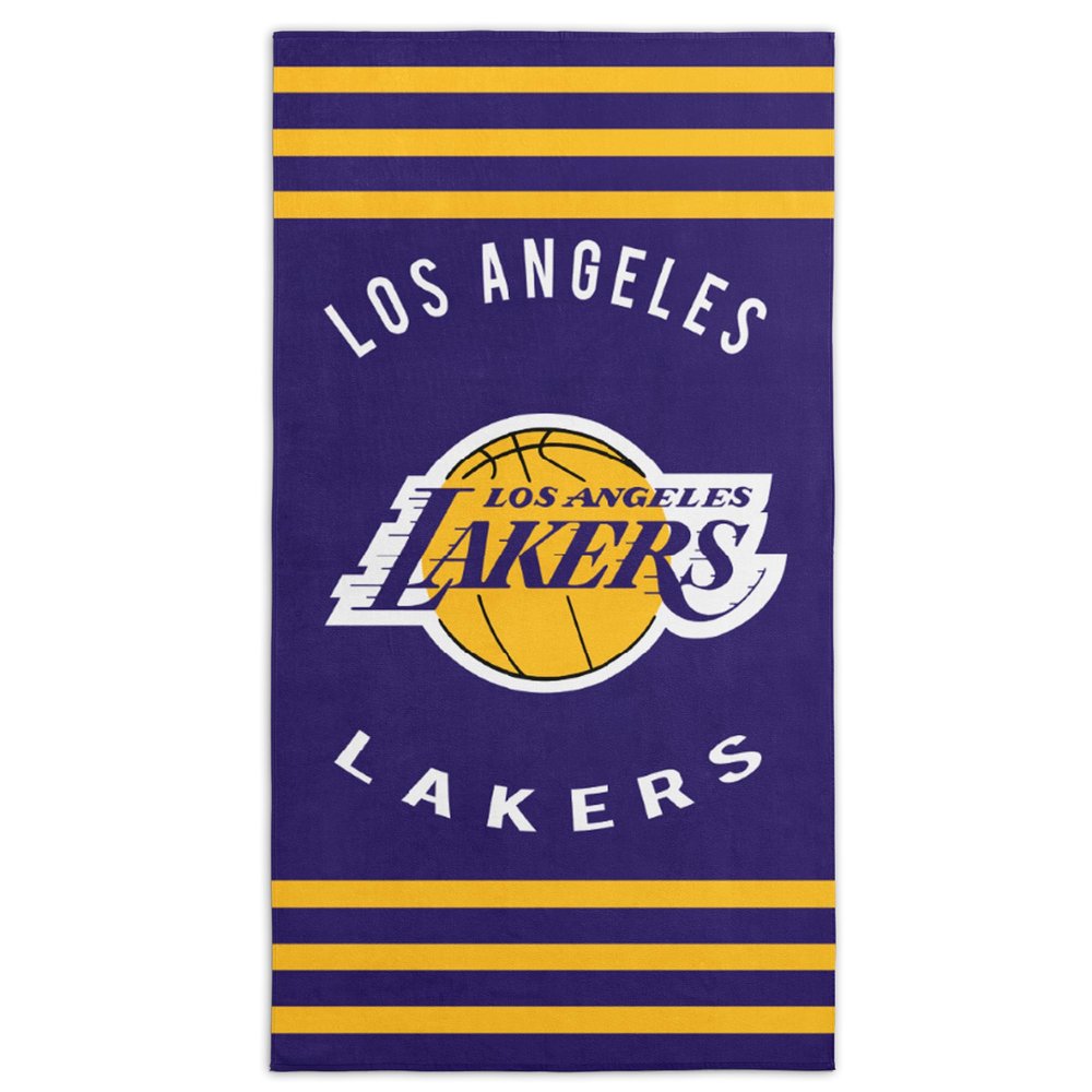 Northwest NBA Los Angeles Lakers Beach Towel  30 x 60 Inches  Stripes Design  Sports Fan Pool Towel
