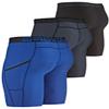 DEVOPS Men's Compression Shorts Underwear with Pocket (3 Pack) (2X-Large, Black/Charcoal/Blue) view 4