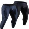 DEVOPS 2 Pack Men's Compression Pants Athletic Leggings with Pocket (Medium, Black/Charcoal)