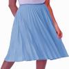 GOLDSTITCH Women's High Waist Pleated Skirt A line Swing Midi Skirt Blue view 2