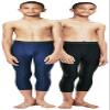 DEVOPS Boys 2-Pack 3/4 Compression Tights Sport Leggings Pants (Medium, Black/Navy)