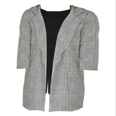 MA ONLINE Childrens 3/4 Sleeve Tartan Check Hounds Tooth Coat Girls Formal Outerwear Fancy Duster Coat 9-10 Years