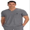 KOI Basics Bryan Men's 1-Pocket Tuck-in Scrub Top Heather Grey Small view 1