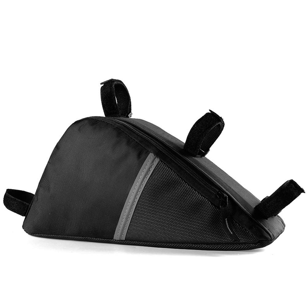 Bike Saddle Bag, Triangle Mountain Bicycle Bag Waterproof Bike Pouch for Outdoor Cycling (Color : Black)
