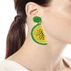 idealway Statement Dangle Fruit Earrings - Fashion Cute Pineapple Orange Watermelon Cherry Beaded Fruit Earrings for Women Jewelry (Yellow) view 3