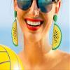 idealway Statement Dangle Fruit Earrings - Fashion Cute Pineapple Orange Watermelon Cherry Beaded Fruit Earrings for Women Jewelry (Yellow) view 4