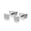 555Jewelry Womens Stainless Steel Tiny Small Simple Classy Lightweight Square Cube Shape Shiny Shimmer Glittery High Fashion Matte Cute LadiesAccessories Stud Earrings, Silver 7 MM view 1