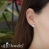 555Jewelry Womens Stainless Steel Tiny Small Simple Classy Lightweight Square Cube Shape Shiny Shimmer Glittery High Fashion Matte Cute LadiesAccessories Stud Earrings, Silver 7 MM view 3