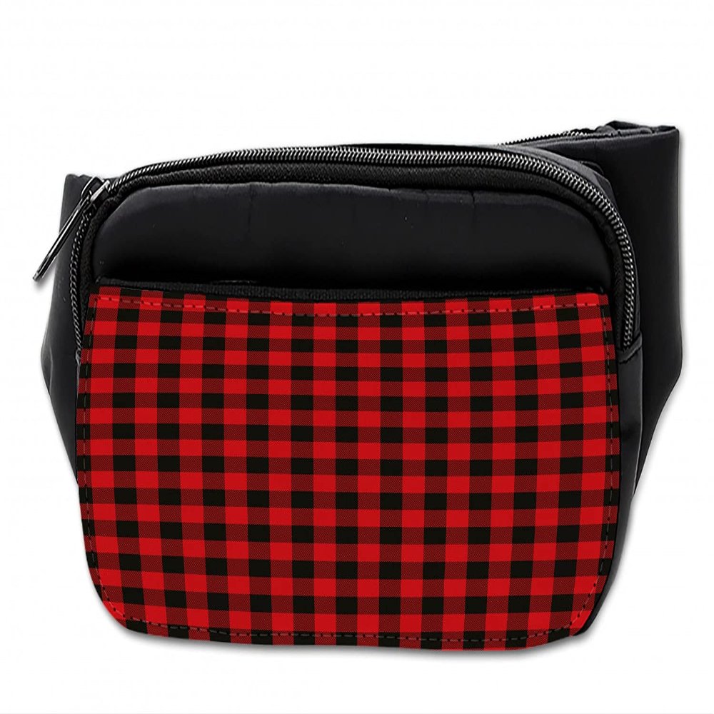 Ambesonne Plaid Bumbag, Retro Lumberjack Buffalo