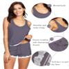 WiWi Viscose from Bamboo Pajamas for Women Soft Tank Top with Shorts Pjs Sleepwear Summer Plus Size Sleeveless Pajama Sets S-4X, Dark Grey, 3X view 4