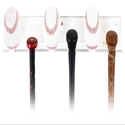 Better Display Cases 6 Baseball Bats or Balls Vertical Display Clear Acrylic Wall Mount (A065A)