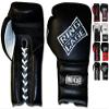 Mexican-Style GelTech Training Gloves with Mesh-Palm - Hook&Loop or Lace-up (Black/White Leather Mesh Palm - Lace-up) view 1