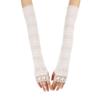 Suoirblss 2 Pairs Sunblock Arm Sleeves Fashion Lace UV Sun Protection Long Sleeve Fingerless Glove for Women's Ladies Driving Outdoor Sports (White) view 1