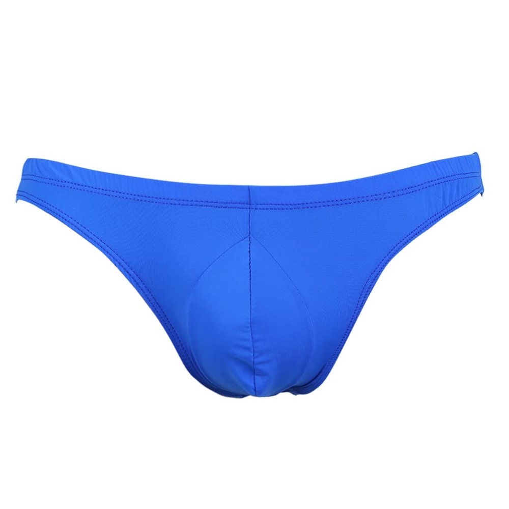 iiniim Men's Sexy Bikini Brief Silky Ruched Back Underwear Panties See Through Swim Briefs Swimwear Blue One Size