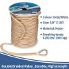 ACY Marine Double Braided Nylon Anchor Line with Stainless Thimble (Gold/White, 3/8-Inch x 100-Feet) view 2