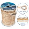 ACY Marine Double Braided Nylon Anchor Line with Stainless Thimble (Gold/White, 3/8-Inch x 100-Feet) view 3