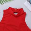 FEESHOW Kids Big Girls Strappy Open Back Sleeveless Turtle Neck Crop Top Workout Sports Shirts Tank Top Yoga Bra Dance Outfit Red 7-8 view 3